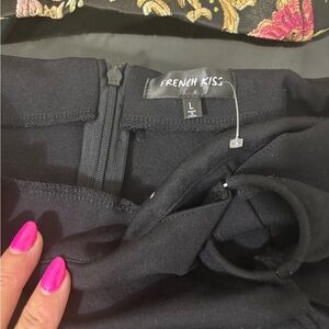 SHEIN Black and Gold Embroidered Dress